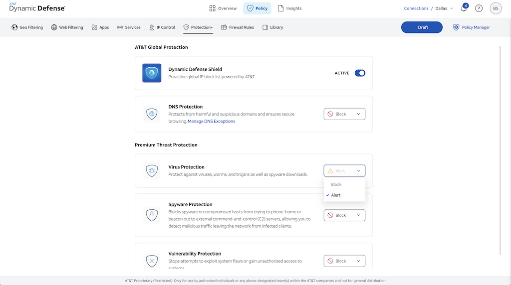 Premium threat protection screen